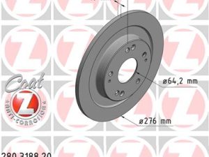 Disc frana HONDA CIVIC IX limuzina (FB) 1.8 (FB2) benzina 141 cai ZIMMERMANN 280.3188.20