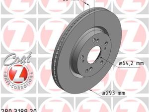 Disc frana HONDA CIVIC IX (FK) 1.4 i-VTEC (FK1) benzina 99 cai ZIMMERMANN 280.3189.20