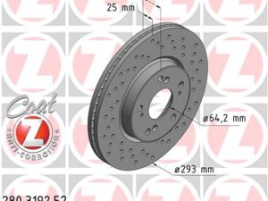 Disc frana HONDA HR-V (RU) 1.5 (RU1) benzina 130 cai ZIMMERMANN 280.3192.52
