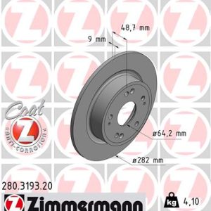 Disc frana HONDA HR-V (RU) 1.5 (RU1) benzina 130 cai ZIMMERMANN 280.3193.20