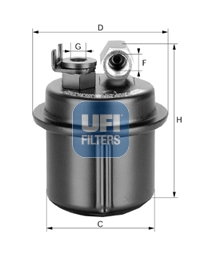 Filtru combustibil HONDA CIVIC V Hatchback (EG) 1.5 i 16V (EG4) benzina 90 cai UFI 31.535.00