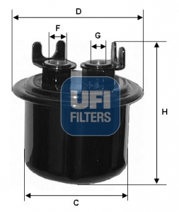 Filtru combustibil HONDA CIVIC IV Hatchback (EC, ED, EE, EF) 1.5 i 16V (ED6) benzina 90 cai UFI 31.539.00