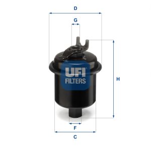 Filtru combustibil HONDA CIVIC VI limuzina (EJ, EK, SO) 1.4 i (EJ9) benzina 90 cai UFI 31.621.00