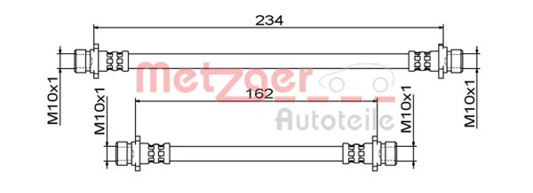 Furtun frana HONDA CIVIC IX Tourer (FK) 1.6 i-DTEC (FK3) diesel 120 cai METZGER 4111861