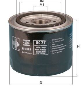 Filtru ulei HONDA CIVIC II hatchback (SS, SL) 1300 L (SS) benzina 60 cai MAHLE ORIGINAL OC 77