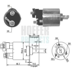 Solenoid electromotor HONDA CIVIC V cupe (EJ) 1.6 i Vtec (EJ1) benzina 125 cai HOFFER 46052