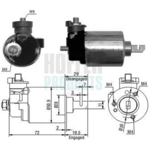 Solenoid electromotor HONDA CIVIC VI limuzina (EJ, EK, SO) 1.6 VTi (EK4, SO4) benzina 160 cai HOFFER 46079