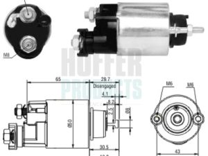 Solenoid electromotor HONDA CIVIC VII cupe (EM2) 1.7 i (EM2) benzina 120 cai HOFFER 46163