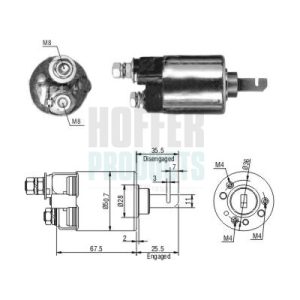 Solenoid electromotor HONDA CIVIC IV Shuttle (EE, EF) 1.4 i 16V (EE1) benzina 90 cai HOFFER 46316