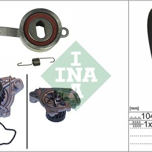 Set pompa apa + curea dintata HONDA CIVIC VI Hatchback (EJ, EK) 1.6 i (EK1) benzina 114 cai INA 530 0314 30