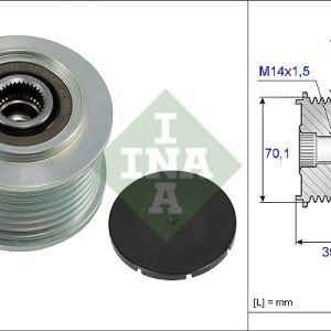 Fulie alternator HONDA CIVIC VIII Hatchback (FN, FK) 2.2 CTDi (FK3) diesel 140 cai INA 535 0214 10