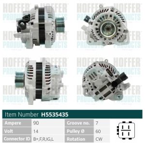 Alternator HONDA CIVIC VIII Hatchback (FN, FK) 1.8 (FN1, FK2) benzina 140 cai HOFFER H5535435