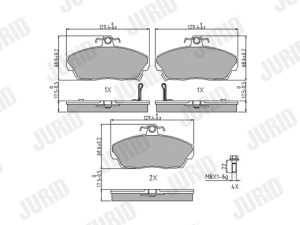 Placute frana HONDA CIVIC VI Aerodeck (MB, MC) 1.4 16V (MB8) benzina 75 cai JURID 571438J