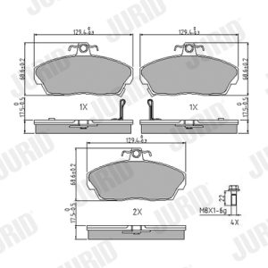 Placute frana HONDA CIVIC VII Hatchback (EU, EP, EV) 1.4 i (EP1, EU7) benzina 75 cai JURID 571438J