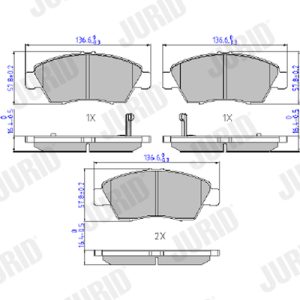 Placute frana HONDA CIVIC VIII limuzina (FD, FA) 1.3 IMA (FA3, FD3) benzina/elector 95 cai JURID 572340J