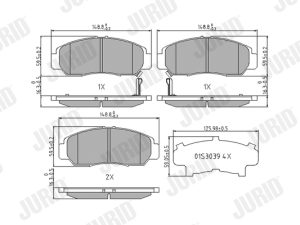 Placute frana HONDA CIVIC IX limuzina (FB) 1.8 (FB2) benzina 141 cai JURID 572449J