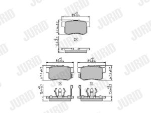 Placute frana HONDA CIVIC VIII limuzina (FD, FA) 1.3 IMA (FD3) benzina/elector 116 cai JURID 572544J