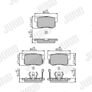 Placute frana HONDA CIVIC VIII limuzina (FD, FA) 1.3 IMA (FD3) benzina/elector 116 cai JURID 572544J