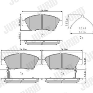 Placute frana HONDA CR-Z (ZF) 1.5 IMA (ZF1) benzina/elector 124 cai JURID 572637J