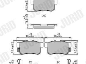 Placute frana HONDA CIVIC VII limuzina (ES, ET) 1.3 IMA (ED9, ES9) benzina/elector 83 cai JURID 573375J