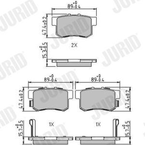 Placute frana HONDA CIVIC VIII limuzina (FD, FA) 1.3 IMA (FA3, FD3) benzina/elector 95 cai JURID 573375J