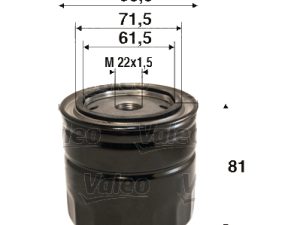 Filtru ulei HONDA CIVIC I limuzina (SF) 1300 L benzina 60 cai VALEO 586110
