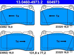 Placute frana HONDA CIVIC X hatchback (FC_, FK_) 2.0 Type-R (FK8) benzina 320 cai ATE 13.0460-4973.2
