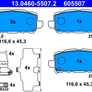 Placute frana HONDA HR-V (RU) 1.5 (RU1) benzina 130 cai ATE 13.0460-5507.2