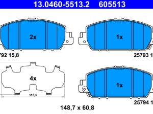 Placute frana HONDA HR-V (RU) 1.5 (RU1) benzina 130 cai ATE 13.0460-5513.2