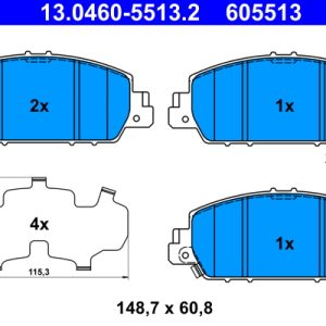 Placute frana HONDA HR-V (RU) 1.5 (RU1) benzina 130 cai ATE 13.0460-5513.2