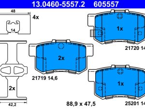 Placute frana HONDA CIVIC VI Fastback (MA, MB) 1.4 i (MA8, MB2) benzina 75 cai ATE 13.0460-5557.2