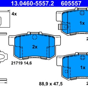 Placute frana HONDA CIVIC IX limuzina (FB) 1.8 (FB2) benzina 140 cai ATE 13.0460-5557.2