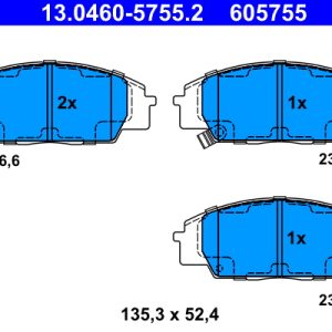 Placute frana HONDA CIVIC VII cupe (EM2) 1.6 i (EM1) benzina 110 cai ATE 13.0460-5755.2