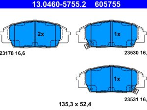 Placute frana HONDA CIVIC VIII Hatchback (FN, FK) 2.0 i-VTEC Type R (FN2) benzina 241 cai ATE 13.0460-5755.2