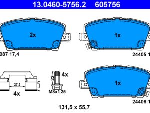 Placute frana HONDA CIVIC VIII Hatchback (FN, FK) 1.4 (FK1) benzina 83 cai ATE 13.0460-5756.2