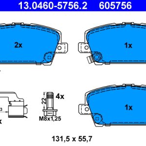 Placute frana HONDA CIVIC VIII Hatchback (FN, FK) 1.4 (FK1) benzina 83 cai ATE 13.0460-5756.2