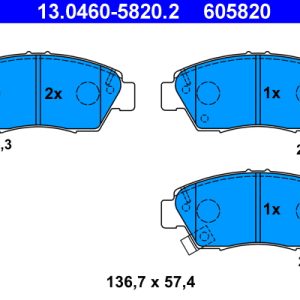 Placute frana HONDA CIVIC VIII limuzina (FD, FA) 1.3 (FD3) benzina 116 cai ATE 13.0460-5820.2
