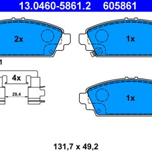 Placute frana HONDA CIVIC VII Hatchback (EU, EP, EV) 1.7 CTDi (EP4, EU9) diesel 100 cai ATE 13.0460-5861.2