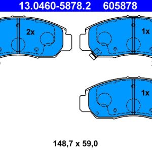Placute frana HONDA CIVIC VIII limuzina (FD, FA) 1.8 (FD1, FD7, FA1) benzina 140 cai ATE 13.0460-5878.2