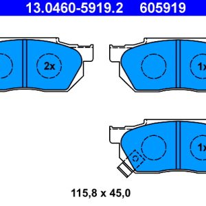 Placute frana HONDA CIVIC IV Hatchback (EC, ED, EE, EF) 1.3 (EC8) benzina 75 cai ATE 13.0460-5919.2