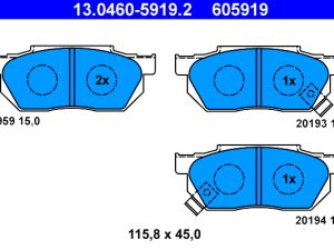 Placute frana HONDA CIVIC V Hatchback (EG) 1.3 16V (EG3) benzina 75 cai ATE 13.0460-5919.2