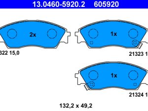 Placute frana HONDA CIVIC VI Fastback (MA, MB) 1.4 i (MA8, MB2) benzina 75 cai ATE 13.0460-5920.2