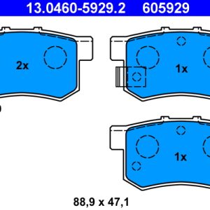 Placute frana HONDA CIVIC VIII limuzina (FD, FA) 1.3 (FD3) benzina 116 cai ATE 13.0460-5929.2