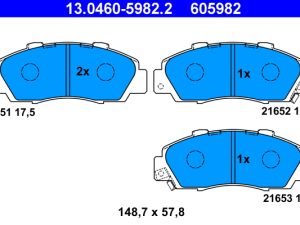 Placute frana HONDA CIVIC VI Fastback (MA, MB) 1.8 16V (MB6) benzina 169 cai ATE 13.0460-5982.2
