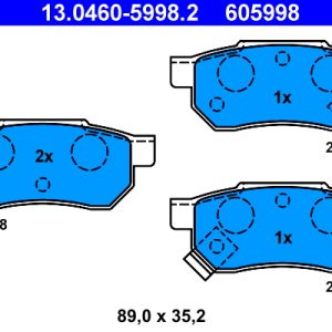 Placute frana HONDA CIVIC IV Hatchback (EC, ED, EE, EF) 1.6 i 16V (ED7) benzina 109 cai ATE 13.0460-5998.2