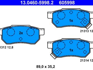 Placute frana HONDA CIVIC VI Fastback (MA, MB) 1.4 i (MA8, MB2) benzina 75 cai ATE 13.0460-5998.2