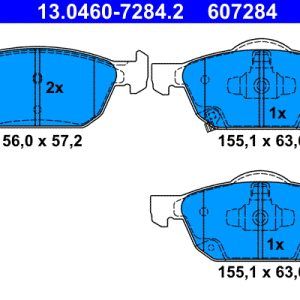 Placute frana HONDA CIVIC X hatchback (FC_, FK_) 1.0 VTEC (FK6) benzina 129 cai ATE 13.0460-7284.2