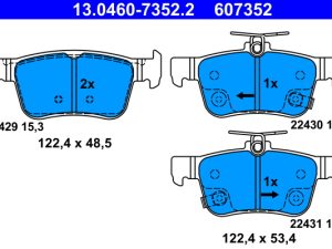 Placute frana HONDA CIVIC X limuzina (FC_) 1.0 iVTEC (FC9) benzina 126 cai ATE 13.0460-7352.2