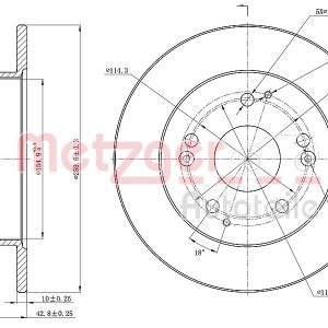 Disc frana HONDA CIVIC VII Hatchback (EU, EP, EV) 1.4 i (EP1, EU7) benzina 75 cai METZGER 6110856