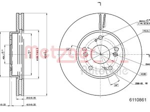 Disc frana HONDA CIVIC IX (FK) 1.4 i-VTEC (FK1) benzina 99 cai METZGER 6110861